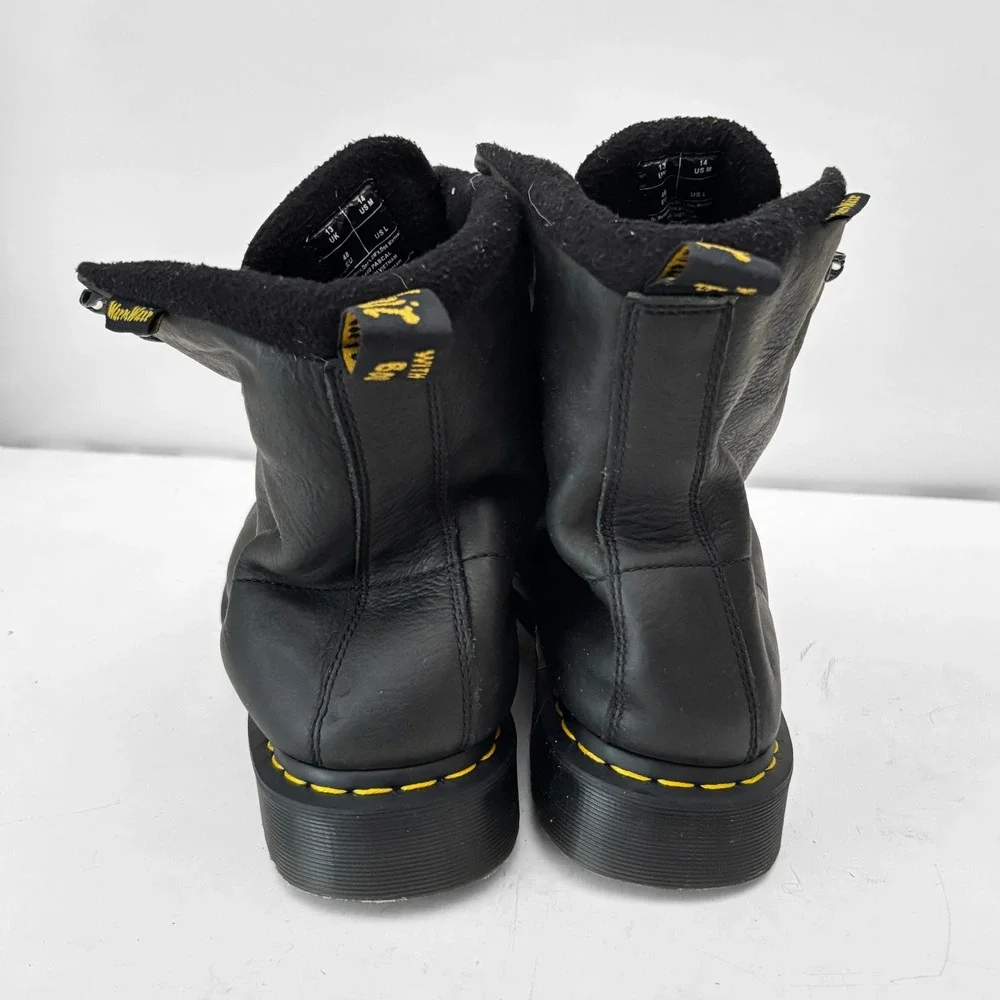 Dr. Martens 1460 Faux Fur Lined Grizzly Leather Lace Up Boots Mens 14 Grunge